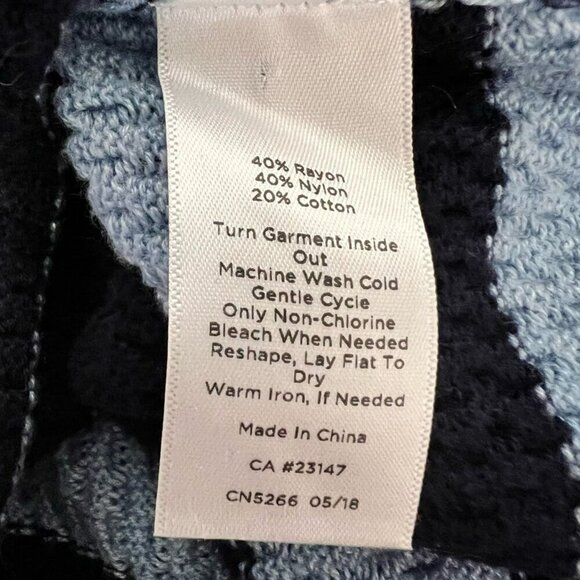 Talbots Womens Pullover Sweater Blue Striped Long Sleeve Round Neck Petites S - Picture 10 of 10